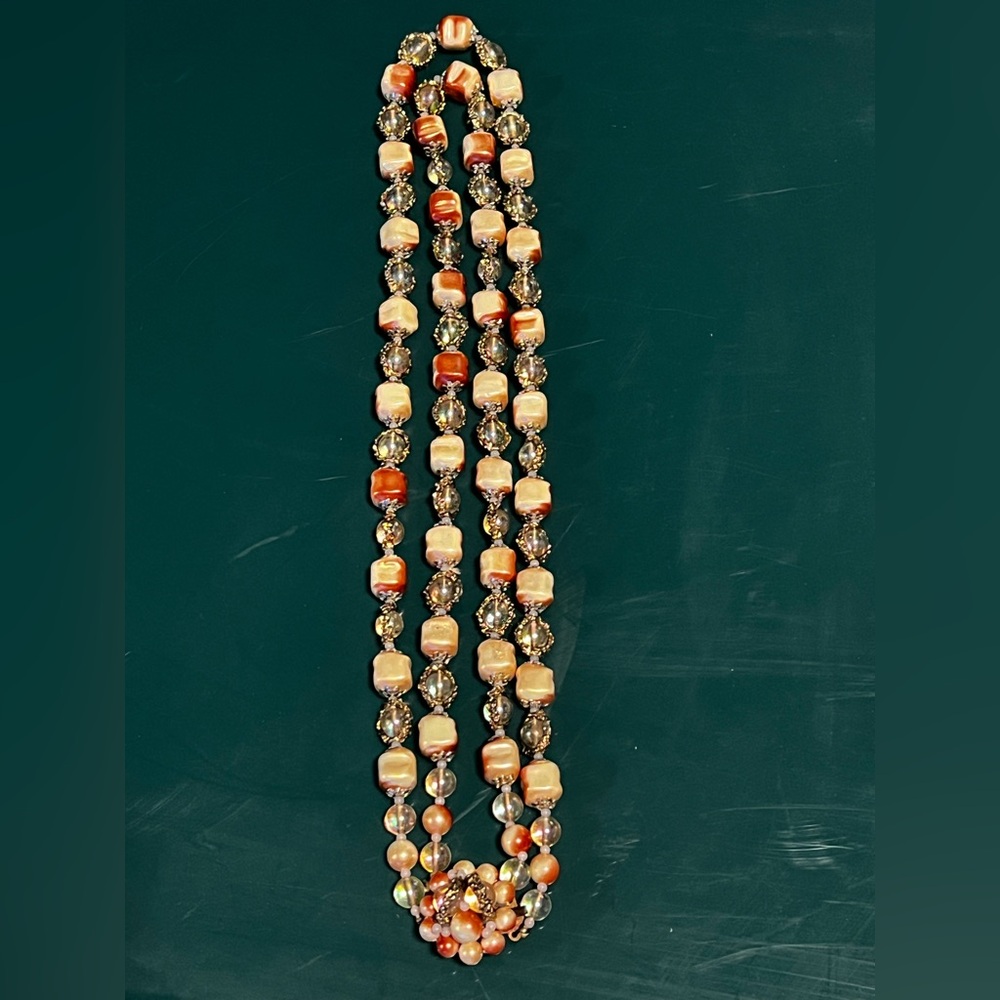 Chic Beaded Necklace with Earthy Tones